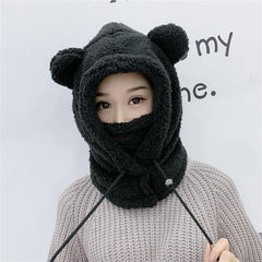 Three-Piece Warm Bear Scarf And Gloves