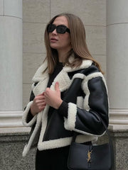 Women's Short Coat Loose Lamb Wool