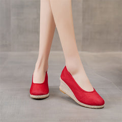 High Heel Women's Shoes Work Shoes Pointed Straw Pumps