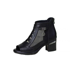 High Heels Women's Mesh Chunky Heel Sandals
