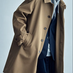 Wool Profile Trench Coat Raglan Sleeve