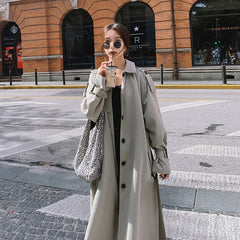 Women's Loose Coat Mid-length Casual Windbreaker Jacket