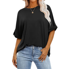 3 Pcs Women Oversized T-Shirt Short Sleeve Crew Neck Tee Tops Summer Casual Loose Tee T-Shirt