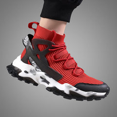 New fashion men's high-top shoes autumn and winter breathable flying shoes