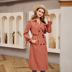Retro mid-length trench coat