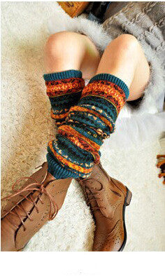 Warm thick cotton socks color knee pads boots socks – view 7