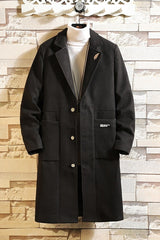Slim mid-length woolen coat warm men's woolen trench coat