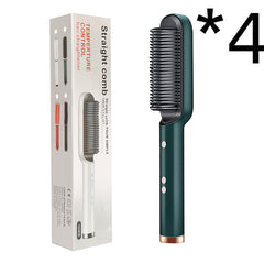 2 In 1 Hair Straightener Hot Comb Negative Ion Curling Tong Dual-purpose Electric Hair Brush