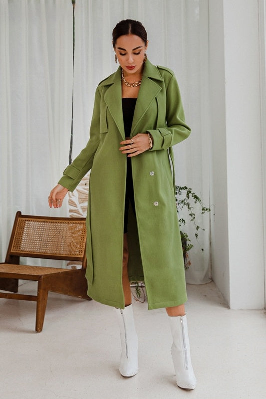 Women's Woolen Coat mid-length Loose Over-the-knee Woolen Coat