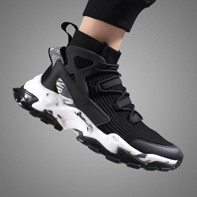New fashion men's high-top shoes autumn and winter breathable flying shoes