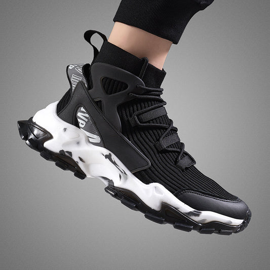 New fashion men's high-top shoes autumn and winter breathable flying shoes