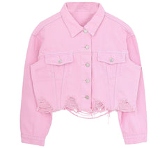 Short cropped denim jacket