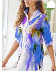 Printed cardigan short sleeve