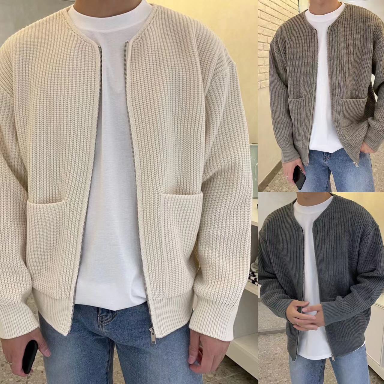 Men's Sweater Jacket with a Zipper
