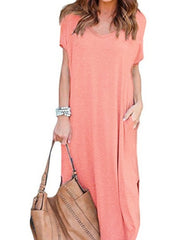 European and American foreign trade dress burst summer aliexpress Amazon hot pocket split large swing dress