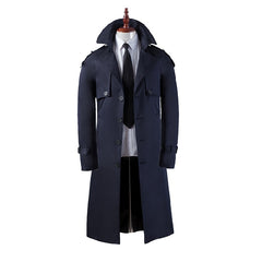 Men's Trench Coat Super Long Over The Knee Slim Casual