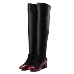 Stretch boots over the knee heel single boot sleeve