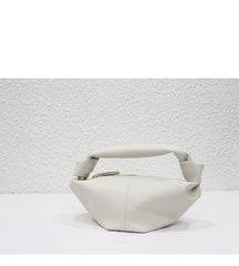 Women's soft leather cloud dumpling knot handbag - view 16