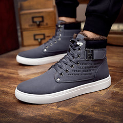 New High Top Canvas Casual Shoes Men