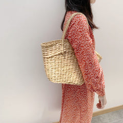 Fashion Rattan Women Handbags Wicker Lady Bags