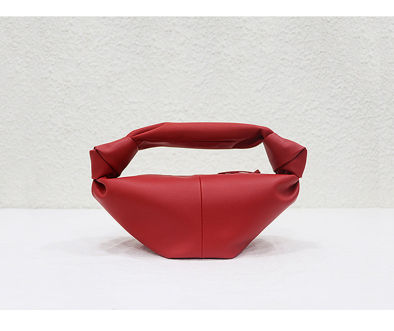 Women's soft leather cloud dumpling knot handbag - view 12