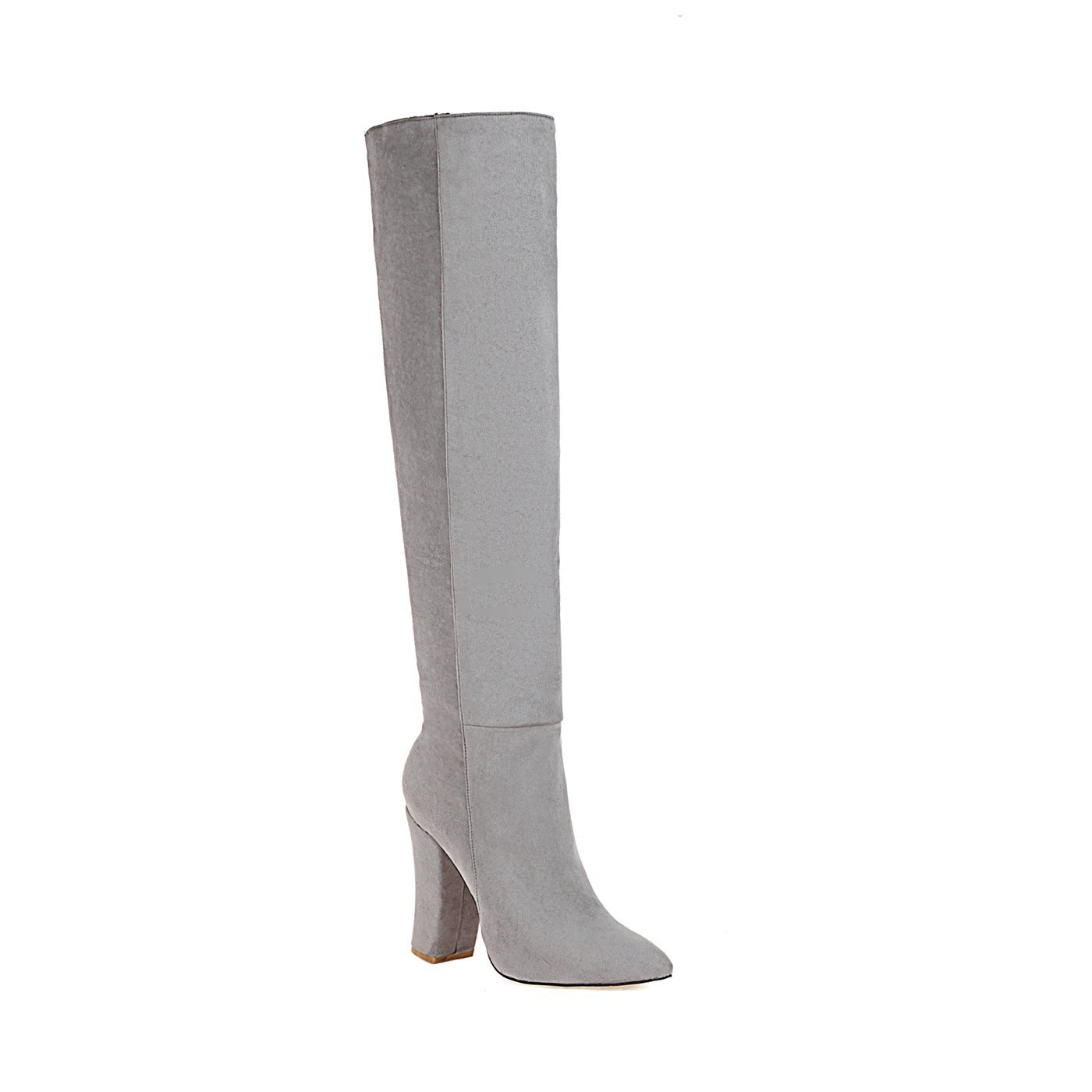 Mid-heel Round Toe Size Suede Knee-length Women's Boots – view 5