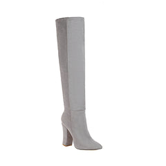 Mid-heel Round Toe Size Suede Knee-length Women's Boots – view 5