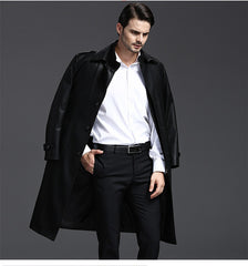 Men's black sheepskin leather coat - view 5