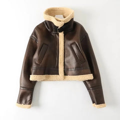 Warm Faux Leather Motorcycle Jacket