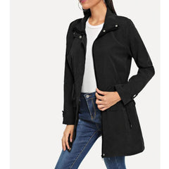 Solid color trench coat