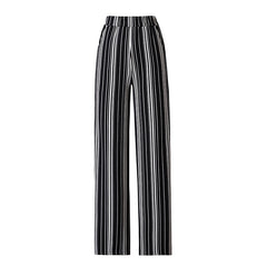 Women's Fashion Casual Vertical Striped Wide Leg Trousers