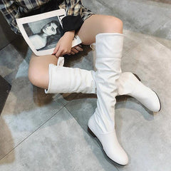 Block heel high boots