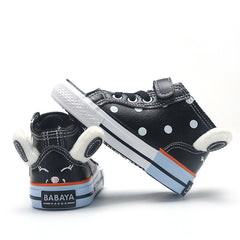 Fashion Plus Velvet High Top Leather Girls Shoes