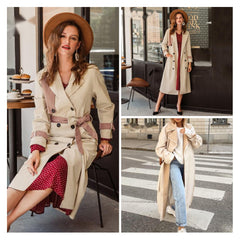 Over the knee women's trench coat