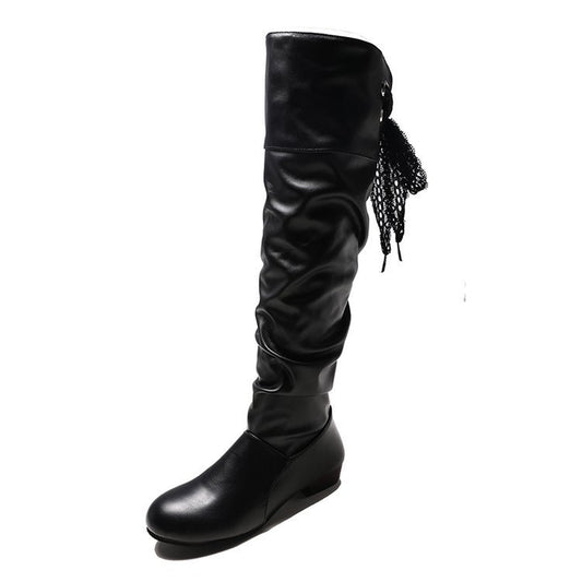 Block heel high boots