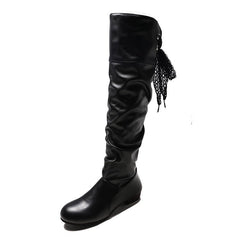 Block heel high boots