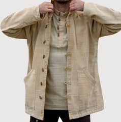 Retro hooded long sleeve solid color casual jacket