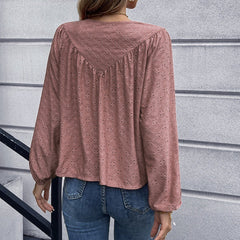 European And American Women's Clothing Solid Color Pleated Tops Baby Shirts