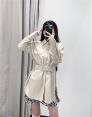 Faux leather jacket with belt