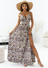Fashion Sling Print Long Dress