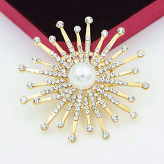 Fashion Crystal Sun Broche For Women Sunflower Brooches Pins Cristal Perla Brochase Voor Vrouwen Jewelry Dropshipping