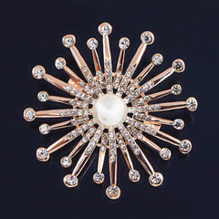Fashion Crystal Sun Broche For Women Sunflower Brooches Pins Cristal Perla Brochase Voor Vrouwen Jewelry Dropshipping