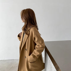 Temperament Woolen Coat Trench Coat