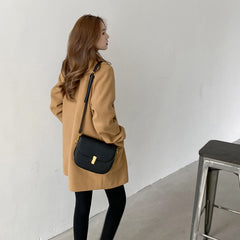 Temperament Woolen Coat Trench Coat