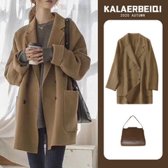 Temperament Woolen Coat Trench Coat