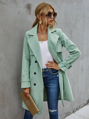 Belted temperament commuter Korean women's trench coat