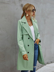 Belted temperament commuter Korean women's trench coat