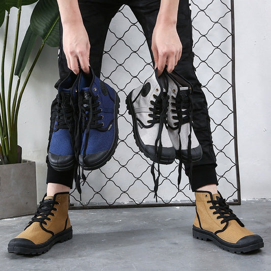 Casual High-Top Lace-Up Canvas Shoes Men's Shoes