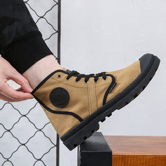 Casual High-Top Lace-Up Canvas Shoes Men's Shoes