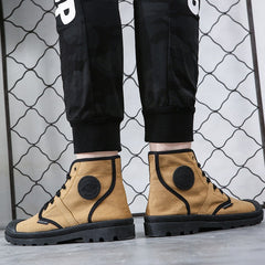Casual High-Top Lace-Up Canvas Shoes Men's Shoes